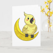 月とワカサギリ カード (黄色い花)