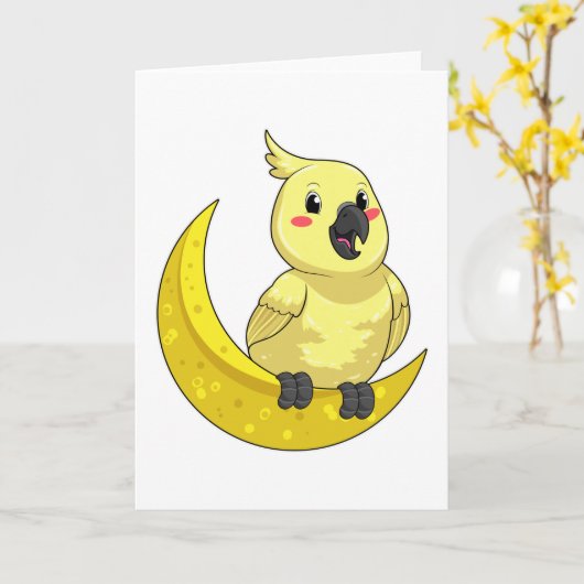 月とワカサギリ カード (黄色い花)