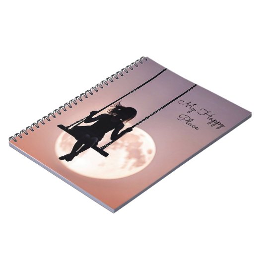 月と一緒にスイングしている女の子 ノートブック (左側)