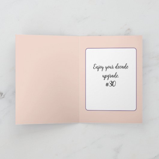 月と一緒にスイングする30歳の誕生日の少女 カード (内部)