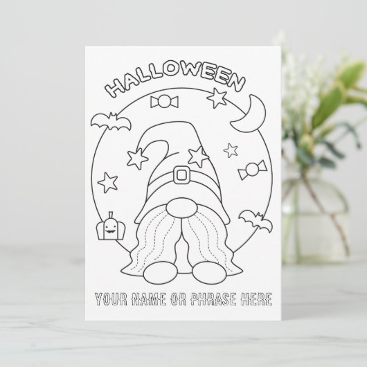 月と一緒にハロウィンの小人を自分で色付けしよう シーズンカード (スタンド正面)