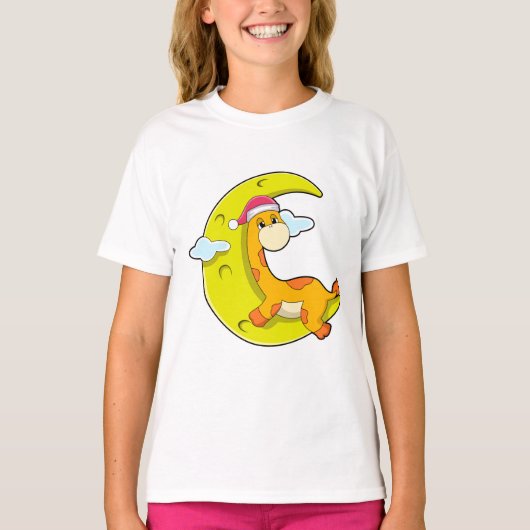 月と一緒に眠るキリン Tシャツ (正面)