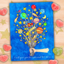 月と与え星の葉書をお願いしよう