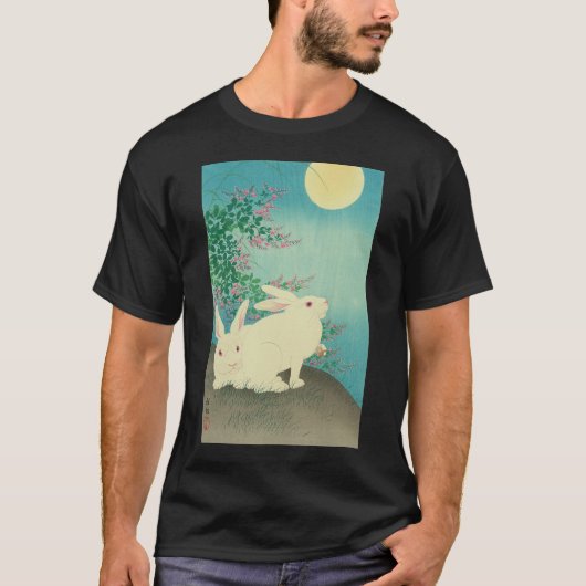 月と兎,古邨うさび&ムーン,小村,浮世絵 Tシャツ (正面)