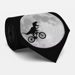 月と共に空の自転車に乗った恐竜 ネクタイ