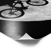 月と共に空の自転車に乗った恐竜 フォトプリント            (角)