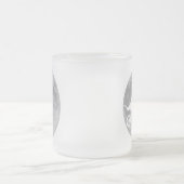 月と共に空の自転車に乗った恐竜 フロストグラスマグカップ (中央)