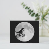 月と共に空の自転車に乗った恐竜 ポストカード (スタンド正面)