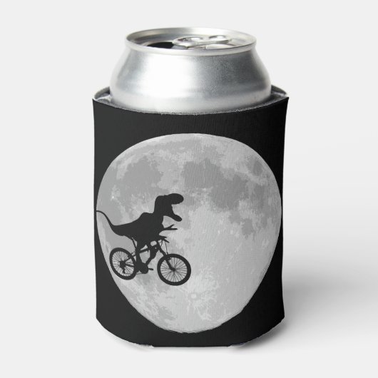 月と共に空の自転車に乗った恐竜 缶クーラー (缶正面)