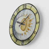 月と太陽の天文学 ラージ壁時計 (傾斜)