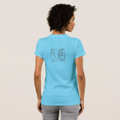 月と太陽の抽象的なウェアラブルアート Tシャツ (裏面フル)
