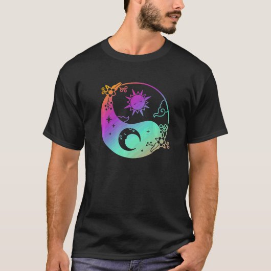 月と太陽のOmツリーの生活の仏教曼荼羅イン Tシャツ (正面)