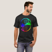 月と太陽のOmツリーの生活の仏教曼荼羅イン Tシャツ (正面フル)