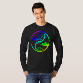 月と太陽のOmツリーの生活の仏教曼荼羅イン Tシャツ (正面フル)