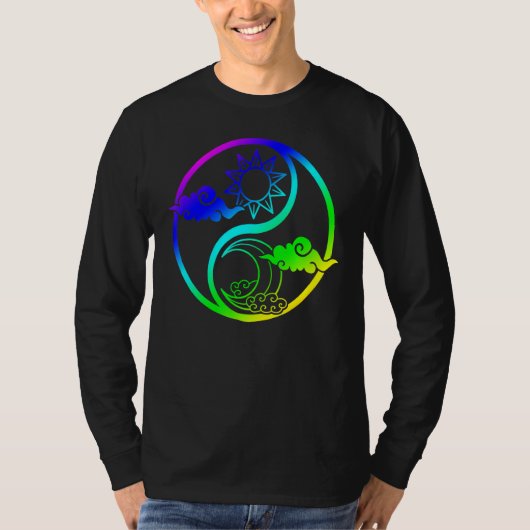 月と太陽のOmツリーの生活の仏教曼荼羅イン Tシャツ (正面)