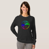 月と太陽のOmツリーの生活の仏教曼荼羅イン Tシャツ (正面フル)