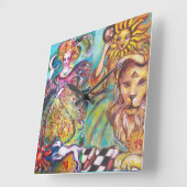 月と失った太陽の幻影 スクエア壁時計 (傾斜)