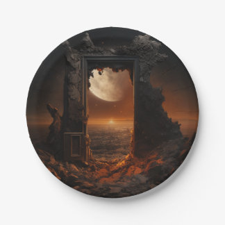 月と宇宙プレート ペーパープレート