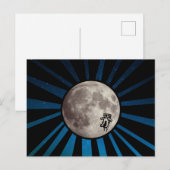 月と宇宙飛行士の青い銀河の宇宙ポストカード ポストカード (正面/裏面)