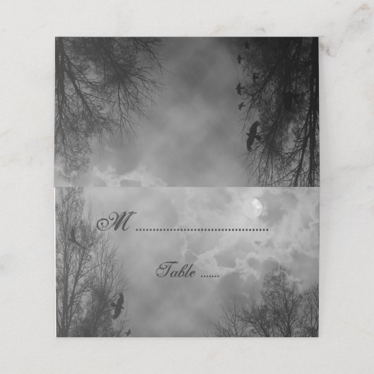 月と幽霊のよく出るラヴェンス折り畳み座席表 プレイスカード (外部開封)