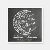 「月と後ろであなたが大好き」カスタムウェディング スタンダードカクテルナプキン (正面)