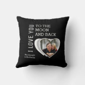 月と後ろであなたを愛パーソナライズされたす クッション (裏面)