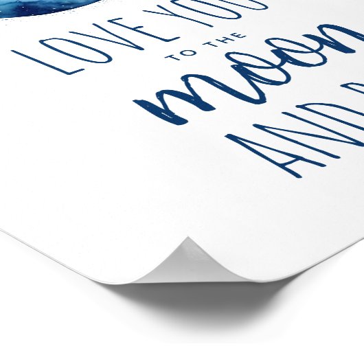 月と後ろにあなたを愛しなさい。男の赤ちゃん子供部屋 ポスター (角)