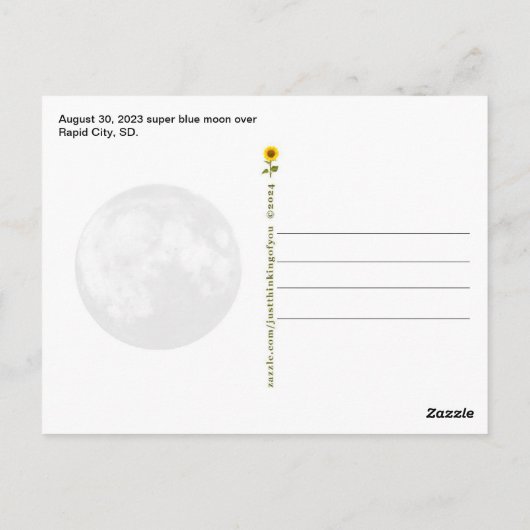 月と後ろにあなたを愛しなさい。SD - ポストカード (裏面)