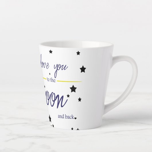 月と後ろにあなたを愛する カフェラテマグ (右)