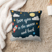 月と後ろにあなたを愛する クッション (ブランケット)