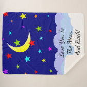 月と後ろにあなたを愛する シェルパブランケット (正面(横))