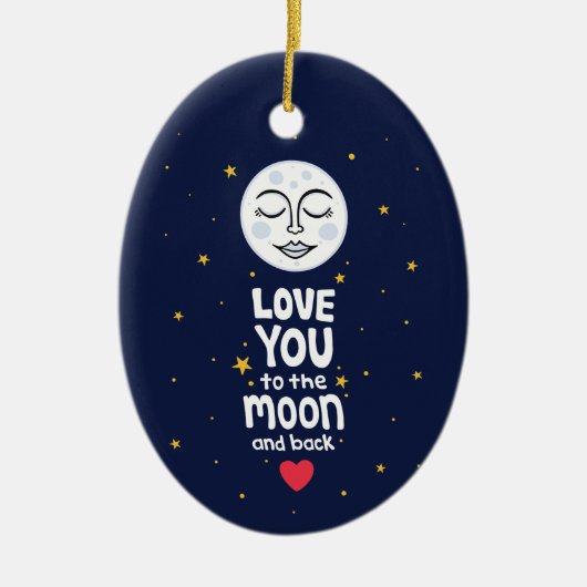 月と後ろにあなたを愛する セラミックオーナメント (正面)
