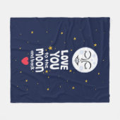 月と後ろにあなたを愛する フリースブランケット (正面(横))