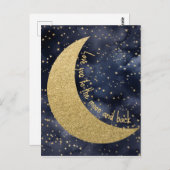 月と後ろにあなたを愛する ポストカード (正面/裏面)