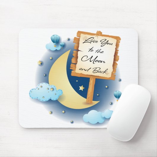 月と後ろにあなたを愛する マウスパッド (マウス)