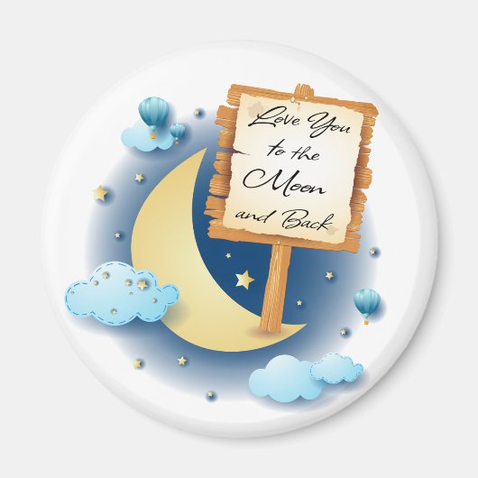 月と後ろにあなたを愛する マグネット (正面)