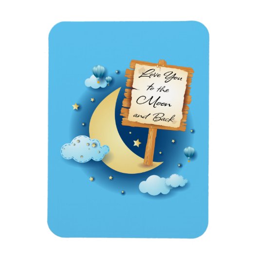 月と後ろにあなたを愛する  マグネット (縦)