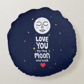 月と後ろにあなたを愛する ラウンドクッション (裏面)