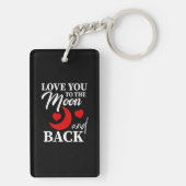 月と後ろにあなたを愛する – ロマンチックなカップル キーホルダー (裏面)