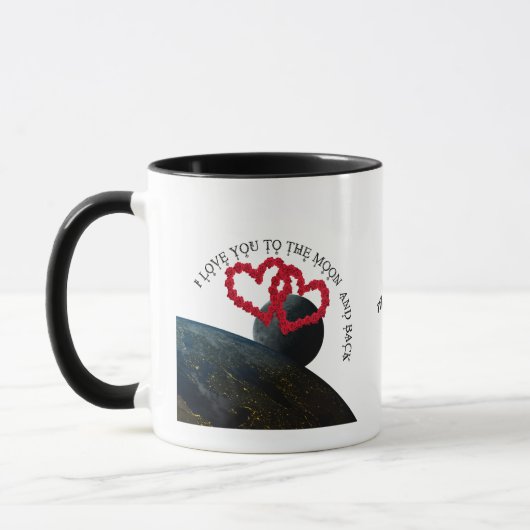 月と後ろにあなたを愛する – 宇宙の愛のマグカップ マグカップ (左)