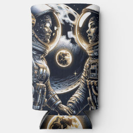 月と後ろにあなたを愛する |宇宙飛行士 スリム缶クーラー