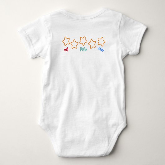 月と後ろにあなたを愛する – 私の小さな星 ベビーボディスーツ (裏面)