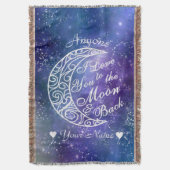 月と後ろにあなたを愛パーソナライズされたす スローブランケット (正面縦)