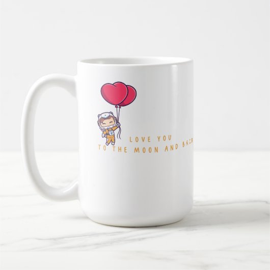 月と後ろに コーヒーマグカップ (左)