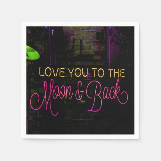 月と後ろに スタンダードカクテルナプキン (正面)