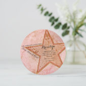 月と後ろに – ベビー生まれたばかりのガールの写真 案内状 (スタンド正面)