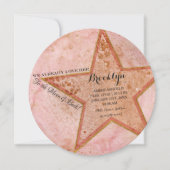 月と後ろに – ベビー生まれたばかりのガールの写真 案内状 (正面)