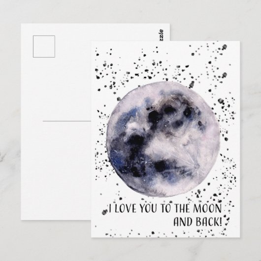 月と後ろに ポストカード (正面/裏面)