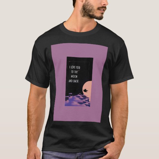 月と後ろに Tシャツ (正面)