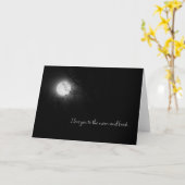 月と後ろのグリーティングカードに愛する カード (黄色い花)